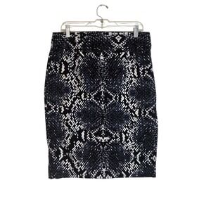 Grace Elements Snakeskin Print Pencil Skirt - 100% Cotton - Size 12